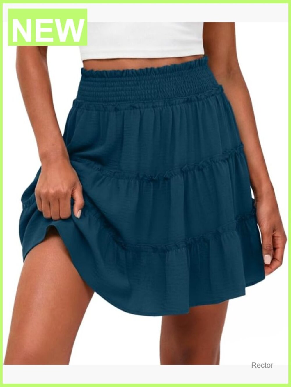 High Waisted Flowy Mini Skort with Pockets Elastic Waist A-Line Skirt